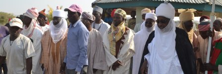 The emir of Dutse ditributing his personal zakkat to the needy in Dutse
